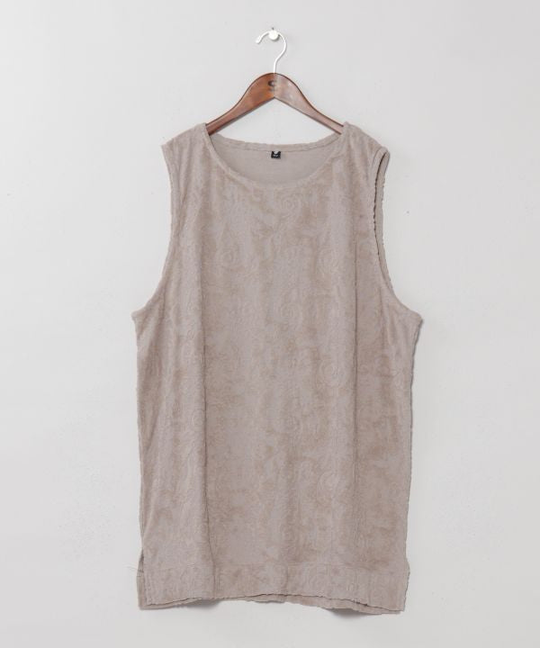 Soft Paisley Pile Tank Top by AMINA - Ametsuchi