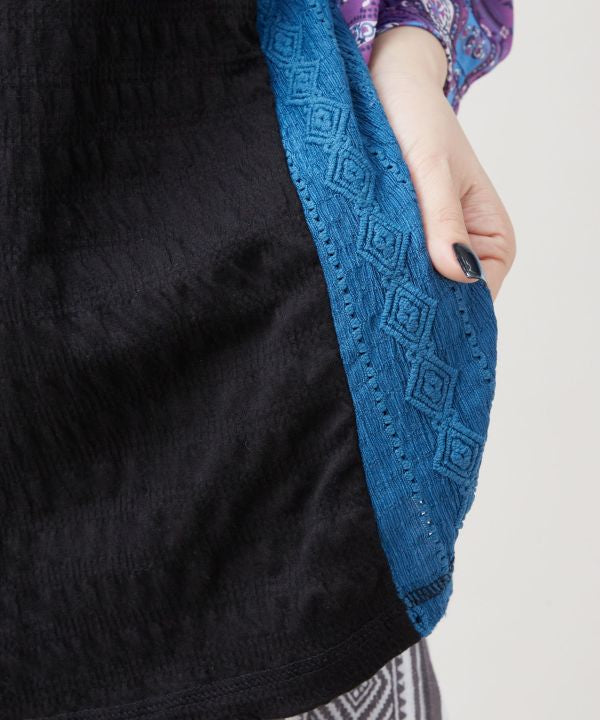 Patchwork Flare Sleeve Top by AMINA - Ametsuchi