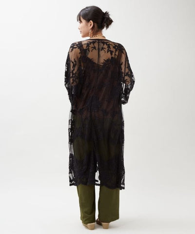 Floral Embroidered Lace Cardigan by AMINA - Ametsuchi