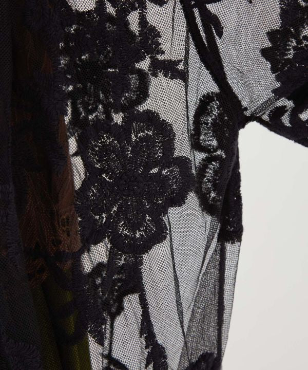 Floral Embroidered Lace Cardigan by AMINA - Ametsuchi