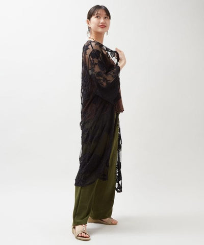 Floral Embroidered Lace Cardigan by AMINA - Ametsuchi