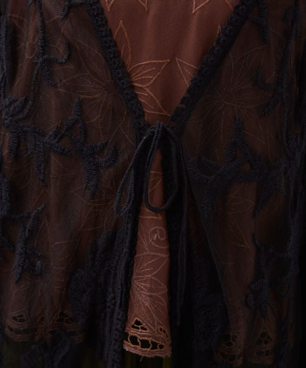 Floral Embroidered Lace Cardigan by AMINA - Ametsuchi