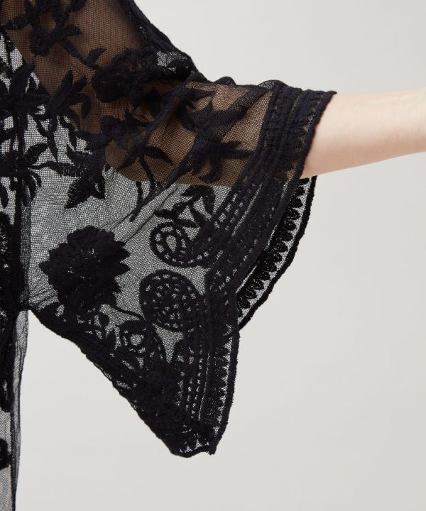 Floral Embroidered Lace Cardigan by AMINA - Ametsuchi