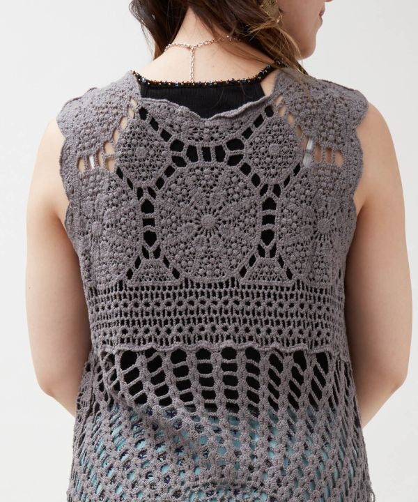 Crochet Style Lace Layer Dress by AMINA - Ametsuchi