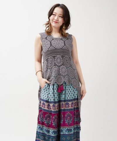 Crochet Style Lace Layer Dress by AMINA - Ametsuchi