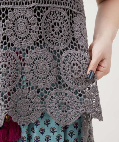 Crochet Style Lace Layer Dress by AMINA - Ametsuchi