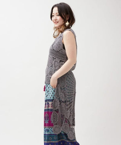 Crochet Style Lace Layer Dress by AMINA - Ametsuchi
