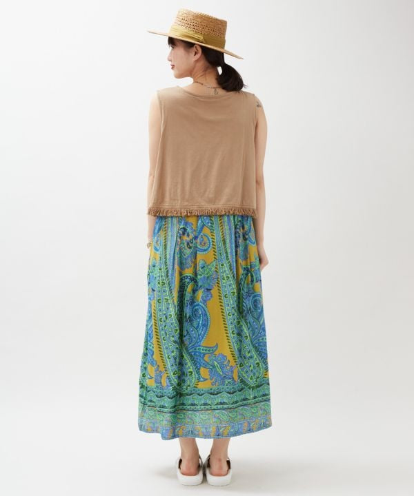 Paisley Rayon Layered Dress Set by AMINA - Ametsuchi