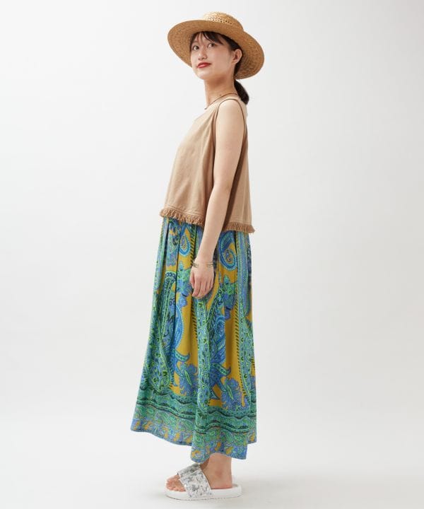 Paisley Rayon Layered Dress Set by AMINA - Ametsuchi