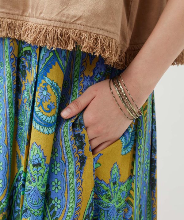 Paisley Rayon Layered Dress Set by AMINA - Ametsuchi