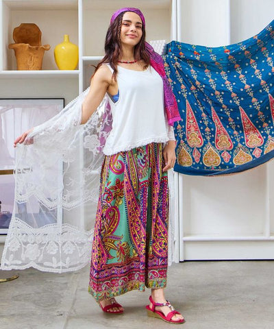 Paisley Rayon Layered Dress Set by AMINA - Ametsuchi