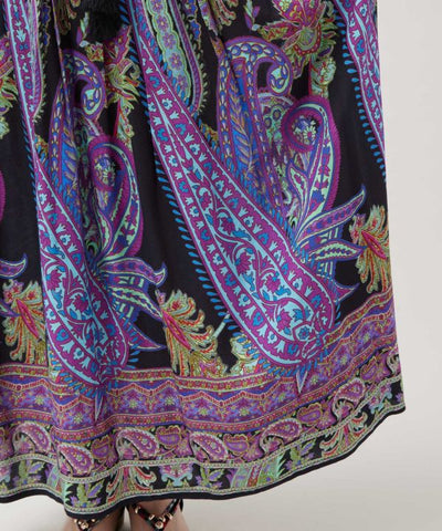 Paisley Rayon Flow Skirt by AMINA - Ametsuchi