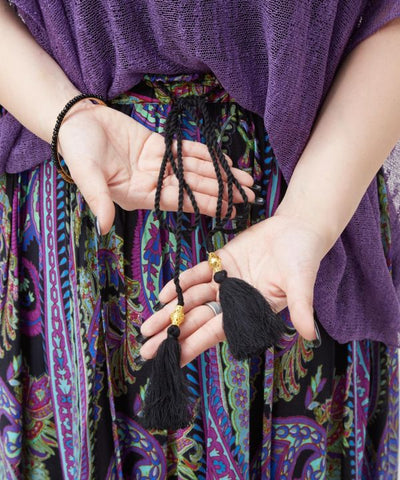 Paisley Rayon Flow Skirt by AMINA - Ametsuchi