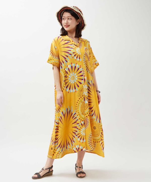 Calavera Bon Odori Shirt Dress by AMINA - Ametsuchi
