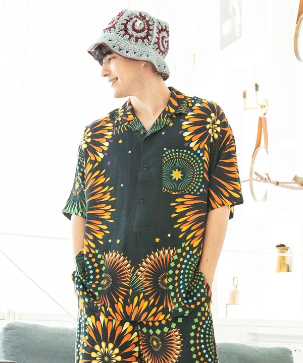 Calavera Fireworks Aloha Shirt
