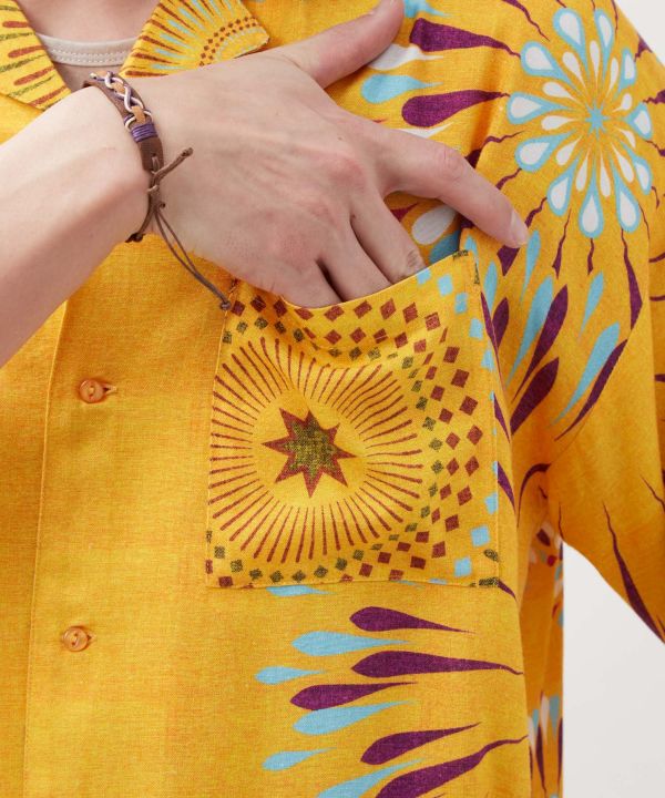 Calavera Fireworks Aloha Shirt by AMINA - Ametsuchi