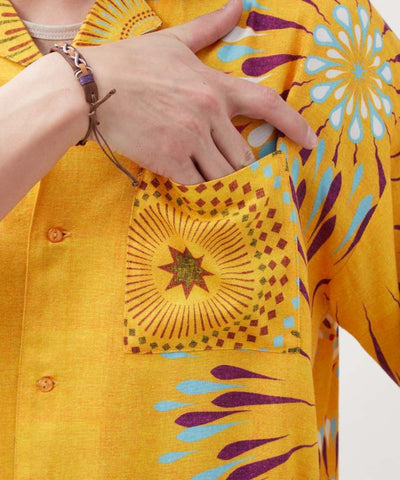 Calavera Fireworks Aloha Shirt by AMINA - Ametsuchi