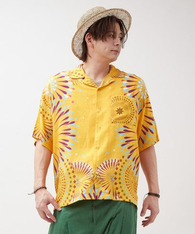 Calavera Fireworks Aloha Shirt by AMINA - Ametsuchi