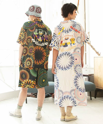 Fireworks Print Half Pants by AMINA - Ametsuchi