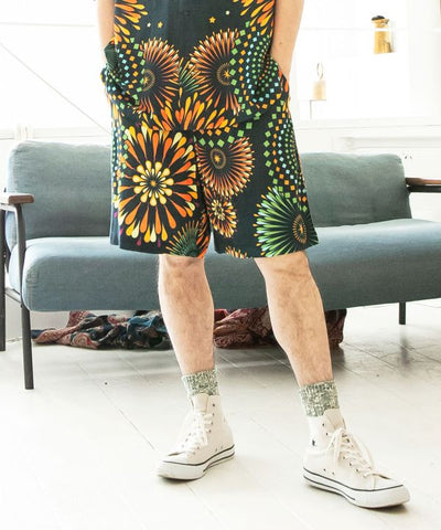 Fireworks Print Half Pants by AMINA - Ametsuchi