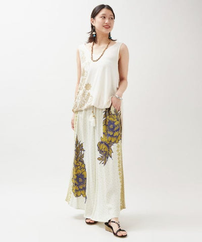 Hmong Print Wide Leg Pants by AMINA - Ametsuchi