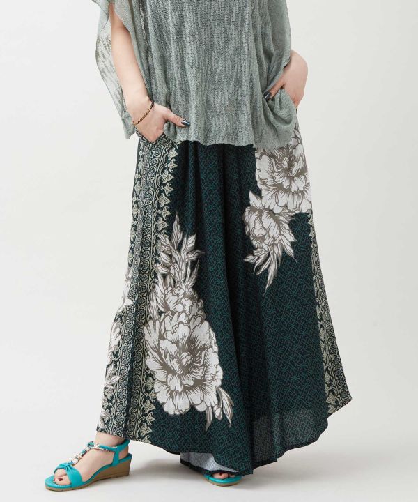 Hmong Print Wide Leg Pants by AMINA - Ametsuchi
