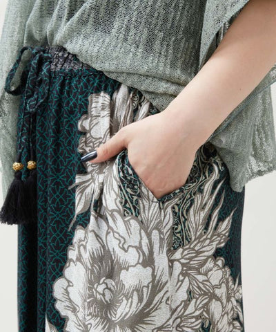 Hmong Print Wide Leg Pants by AMINA - Ametsuchi