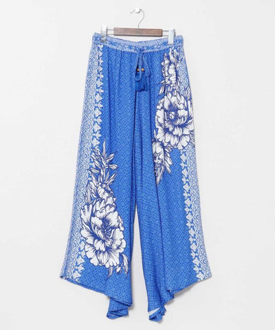 Hmong Print Wide Leg Pants by AMINA - Ametsuchi