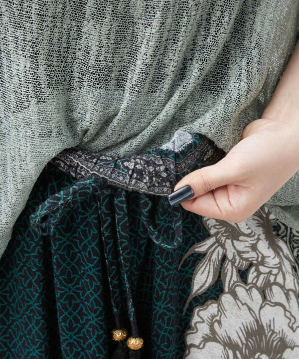 Hmong Print Wide Leg Pants by AMINA - Ametsuchi