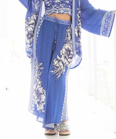 Hmong Print Wide Leg Pants by AMINA - Ametsuchi