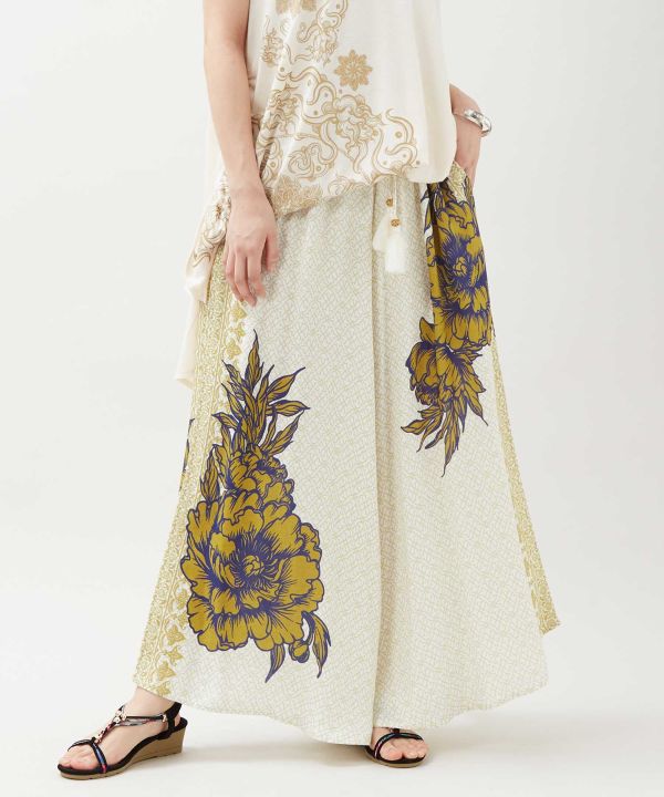 Hmong Print Wide Leg Pants by AMINA - Ametsuchi