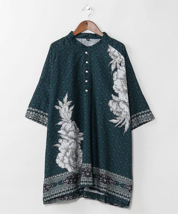 Lotus Print Cotton Men Top