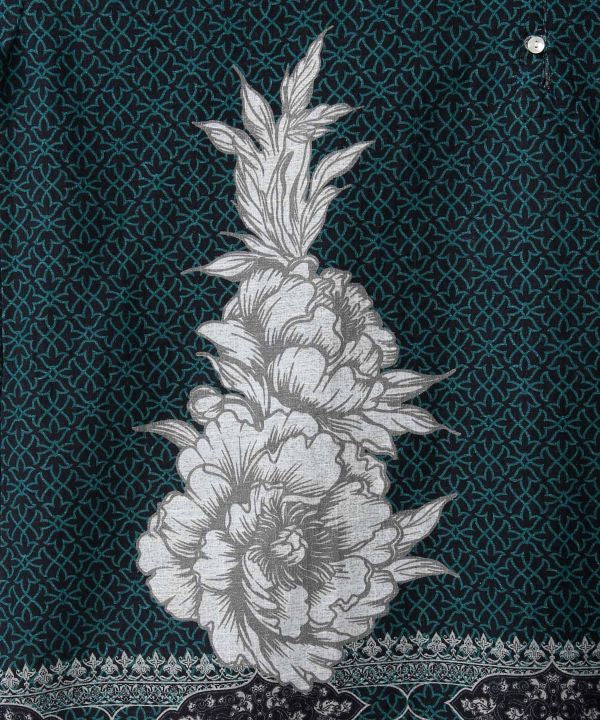 Lotus Print Cotton Men Top by AMINA - Ametsuchi