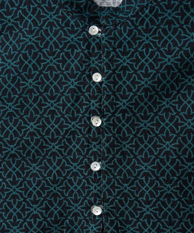 Lotus Print Cotton Men Top by AMINA - Ametsuchi