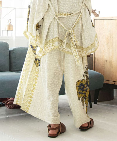 Hakama Style Lotus Cotton Pants by AMINA - Ametsuchi