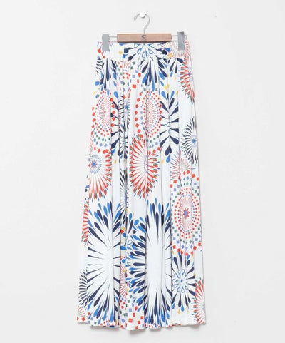 Fireworks Print Long Skirt by AMINA - Ametsuchi