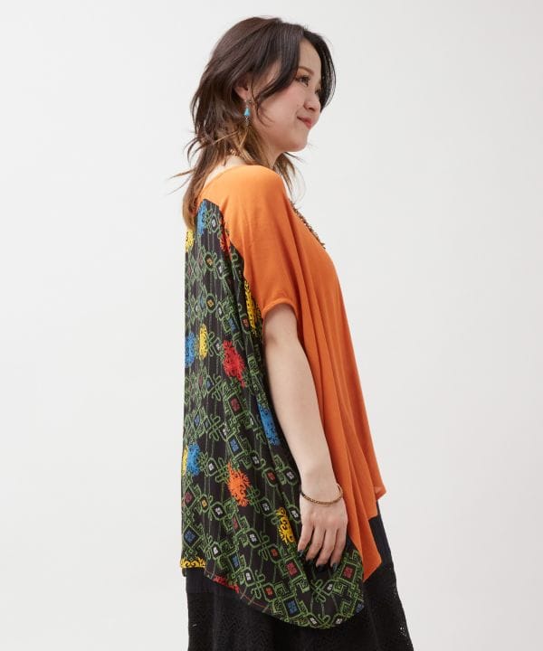Hmong Bicolor Rayon Top by AMINA - Ametsuchi