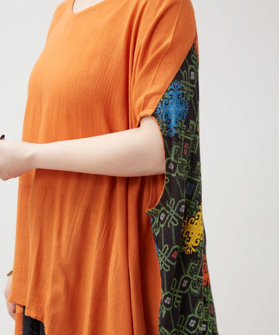 Hmong Bicolor Rayon Top by AMINA - Ametsuchi