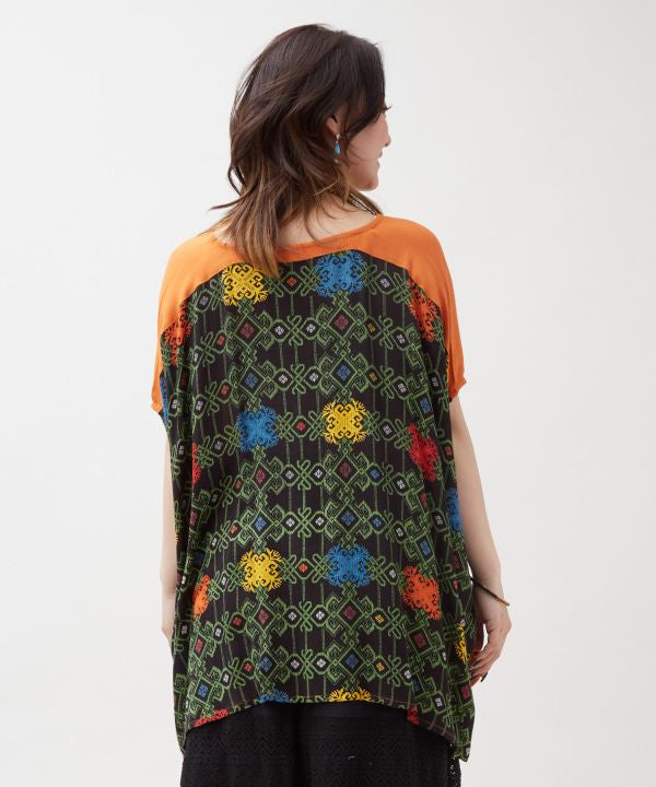 Hmong Bicolor Rayon Top by AMINA - Ametsuchi
