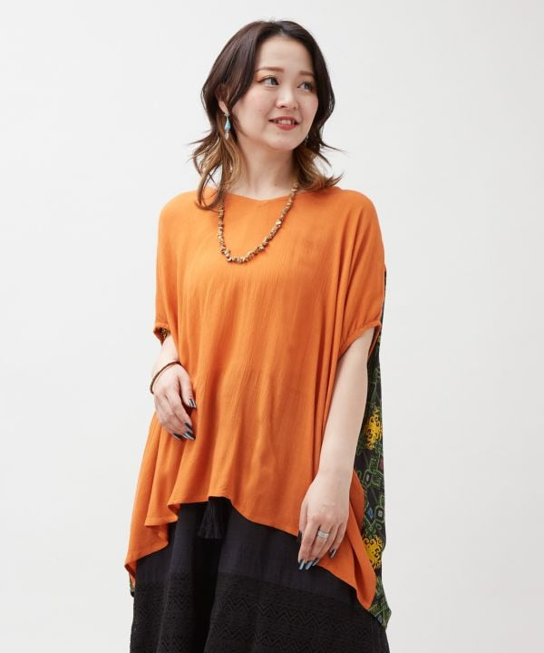 Hmong Bicolor Rayon Top by AMINA - Ametsuchi