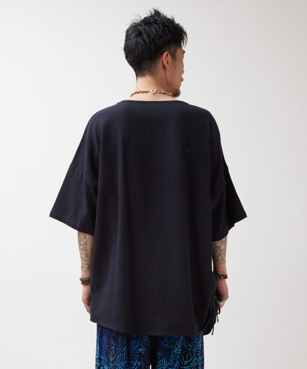 Hmong Inspired Men Side Tie Top by AMINA - Ametsuchi