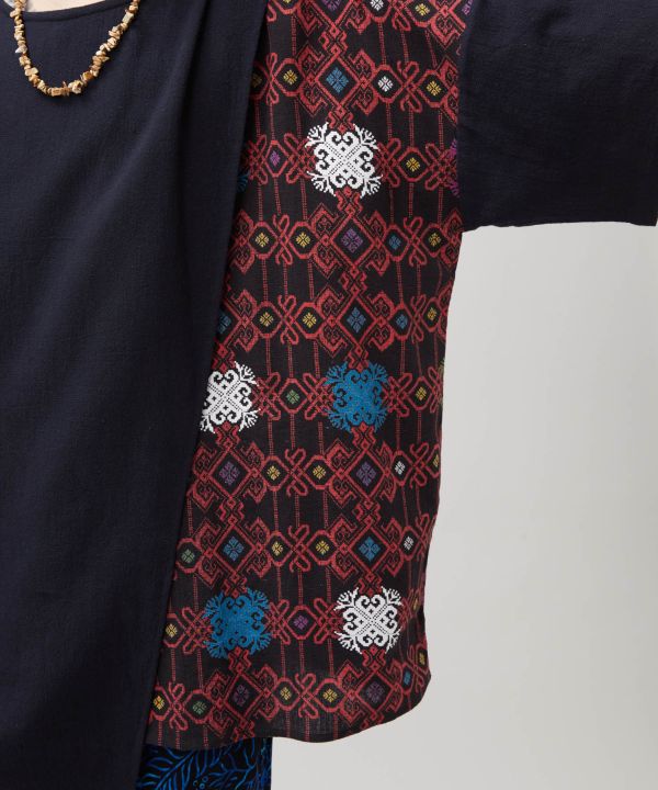 Hmong Inspired Men Side Tie Top by AMINA - Ametsuchi