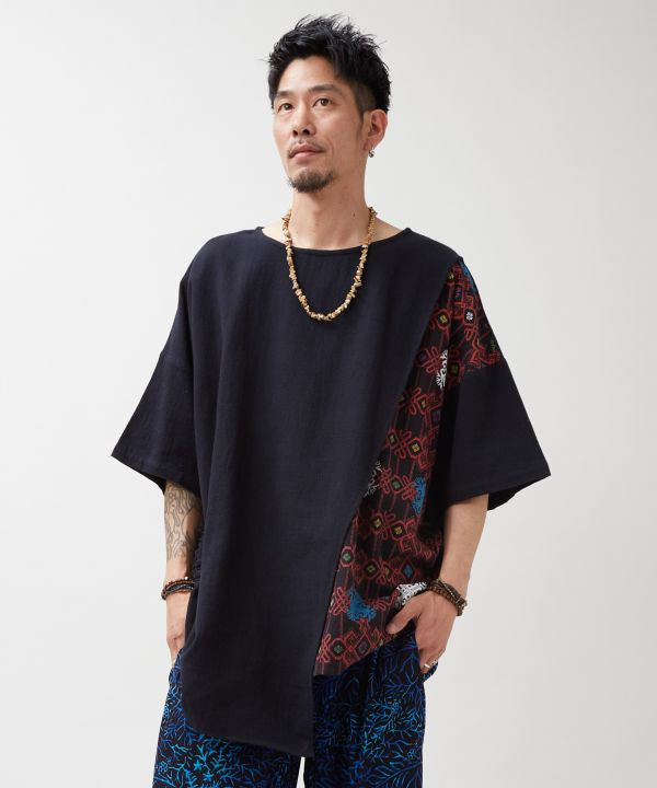 Hmong Inspired Men Side Tie Top by AMINA - Ametsuchi