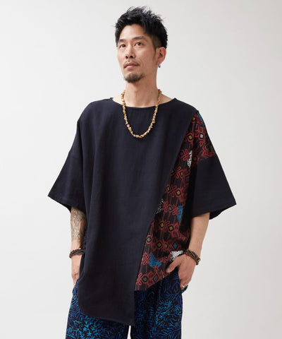 Hmong Inspired Men Side Tie Top by AMINA - Ametsuchi