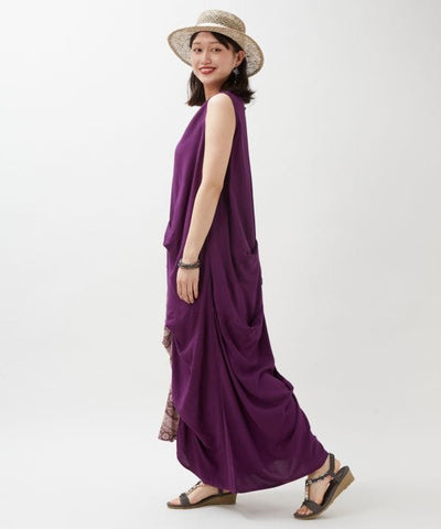 Vietnam Tile Sleeveless Dress by AMINA - Ametsuchi