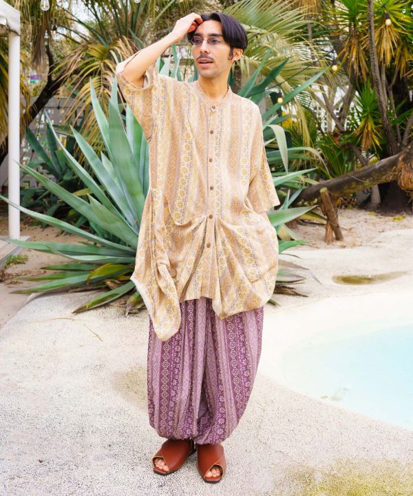 Geometric Pattern Men Shirt by AMINA - Ametsuchi