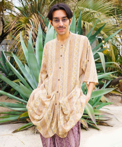 Geometric Pattern Men Shirt by AMINA - Ametsuchi