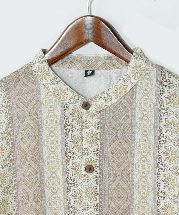 Geometric Pattern Men Shirt by AMINA - Ametsuchi