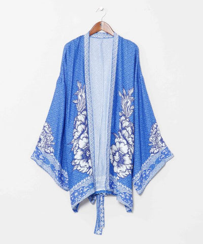UV Protection Peony Print Outer by AMINA - Ametsuchi