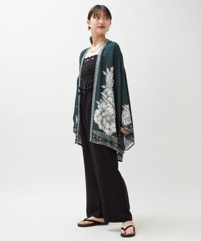 UV Protection Peony Print Outer by AMINA - Ametsuchi